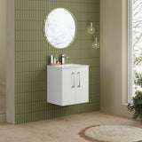 Modern Splash 500mm Gloss White 2 Door Wall Hung Vanity Unit With Minimalist Basin