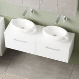 Modern Splash 1200mm Gloss White 2 Drawer Wall Hung Vanity Unit With Co-ordinating Worktop