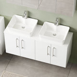 Modern Splash 1200mm Gloss White  2 Door Wall Hung  Vanity Unit With Co-ordinating Worktop