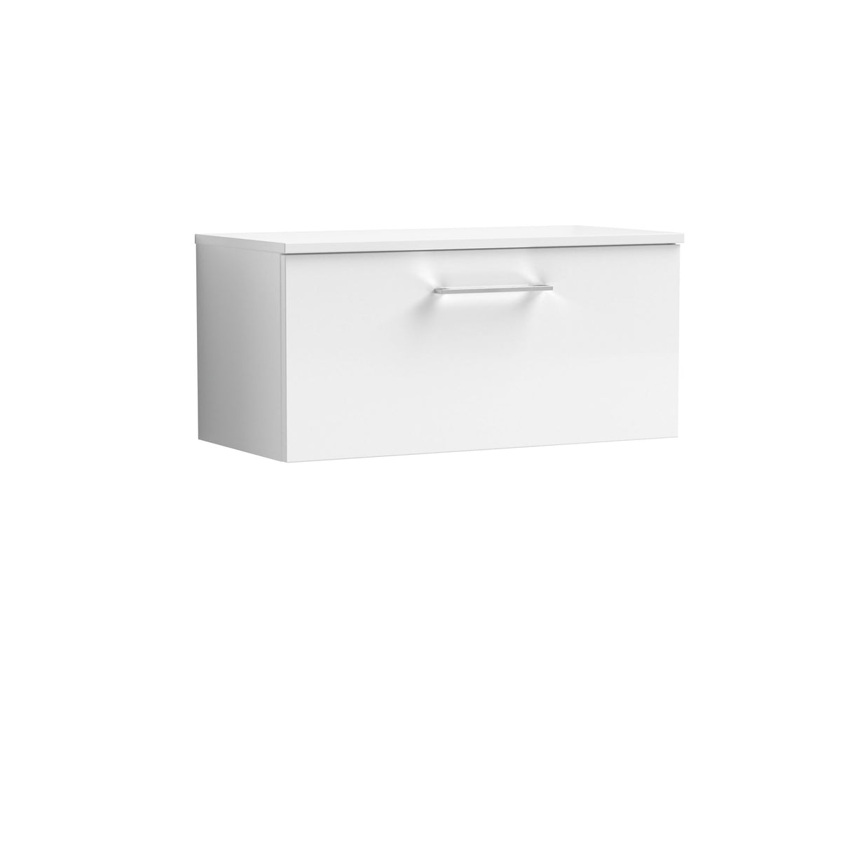 Modern Splash 800mm Gloss White  1 Drawer Wall Hung Vanity Unit With Co-ordinating Worktop