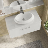 Modern Splash 800mm Gloss White  1 Drawer Wall Hung Vanity Unit With Co-ordinating Worktop