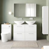 Modern Splash 1200mm Gloss White 4 Drawer Floor Standing Vanity Unit With Co-ordinating Worktop