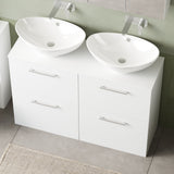 Modern Splash 1200mm Gloss White 4 Drawer Floor Standing Vanity Unit With Co-ordinating Worktop