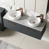 Modern Splash 1200mm Soft Black 2 Drawer Wall Hung Vanity Unit With Bellato Grey Worktop
