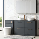 Modern Splash 1200mm Soft Black 4 Drawer Floor Standing Vanity Unit With Co-ordinating Worktop