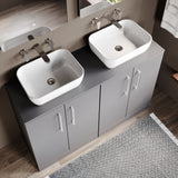 Modern Splash 1200mm Slate Grey 2 Door Floor Standing Vanity Unit With Co-ordinating Worktop
