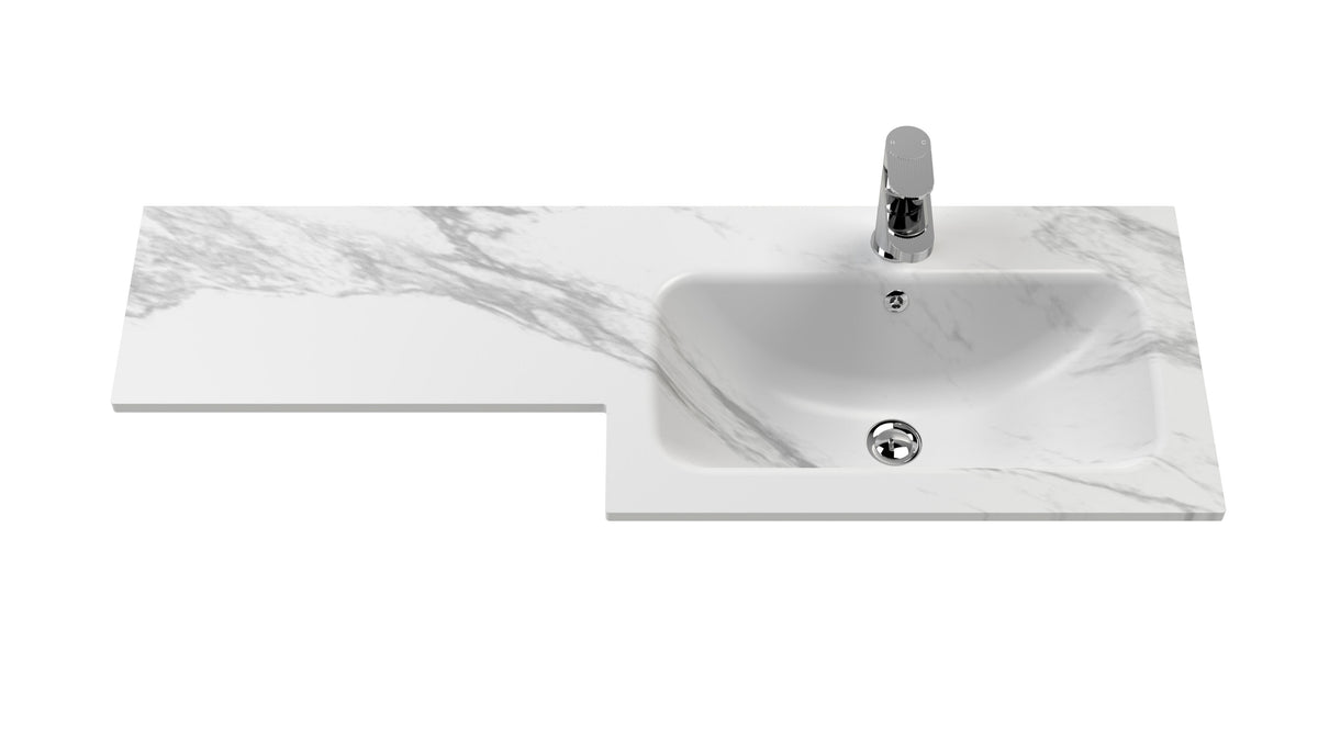 Modern Splash 1100mm Satin Grey 2 Door Floor Standing Right-Hand Combination Unit With Stone Basin