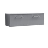 Modern Splash 1200mm Slate Grey  2 Drawer Wall Hung Vanity Unit With Co-ordinating Worktop