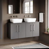 Modern Splash 1200mm Slate Grey  4 Door Wall Hung Vanity Unit With Co-ordinating Worktop