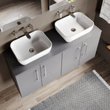 Modern Splash 1200mm Slate Grey  4 Door Wall Hung Vanity Unit With Co-ordinating Worktop
