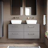 Modern Splash 1200mm Slate Grey  4 Drawer Wall Hung Vanity Unit With Co-ordinating Worktop