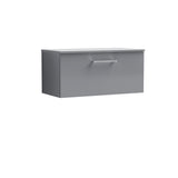 Modern Splash 805mm Satin Grey 1 Drawer Wall Hung Vanity Unit With Co-ordinating Worktop
