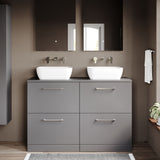 Modern Splash 1200mm Slate Grey 4 Drawer Floor Standing Vanity Unit With Co-ordinating Worktop