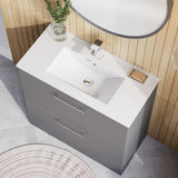 Modern Splash 800mm Satin Grey 2 Drawer Floor Standing Vanity Unit With Minimalist Basin