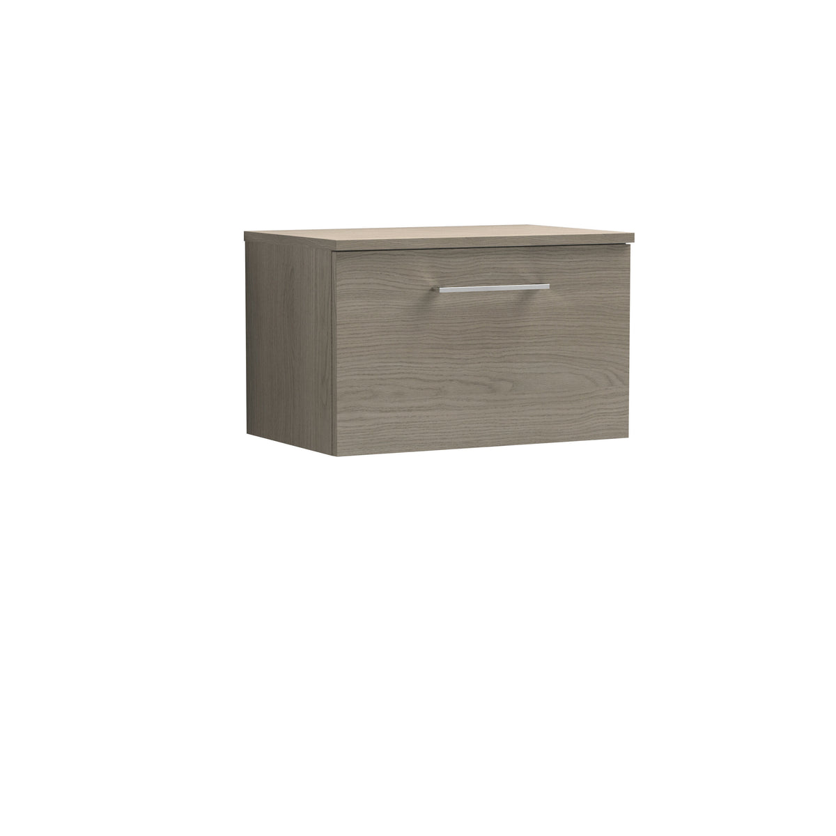Modern Splash 600mm Solace Oak 1 Drawer Wall Hung Vanity Unit With Co-ordinating Worktop