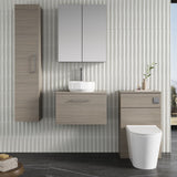 Modern Splash 600mm Solace Oak 1 Drawer Wall Hung Vanity Unit With Co-ordinating Worktop