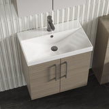 Modern Splash 600mm Solace Oak 2 Door Wall Hung Vanity Unit With Thin Edge Basin