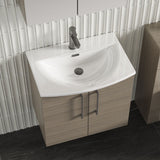 Modern Splash 600mm Solace Oak 2 Door Wall Hung Vanity Unit With Curved Basin