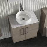 Modern Splash 600mm Solace Oak  2 Door Wall Hung Vanity Unit With Bellato Grey Worktop