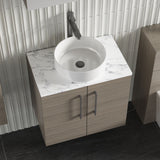 Modern Splash 600mm Solace Oak 2 Door Wall Hung Vanity Unit With Carrara Laminate Worktop