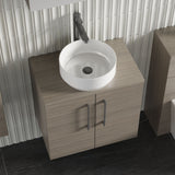Modern Splash 600mm Solace Oak  2 Door Wall Hung Vanity Unit With Co-ordinating Worktop