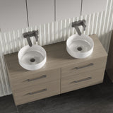 Modern Splash 1200mm Solace Oak 4 Drawer Wall Hung Vanity Unit With Co-ordinating Worktop