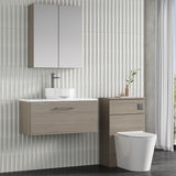 Modern Splash 800mm Solace Oak 1 Drawer Wall Hung Vanity Unit With Carrara Laminate Worktop