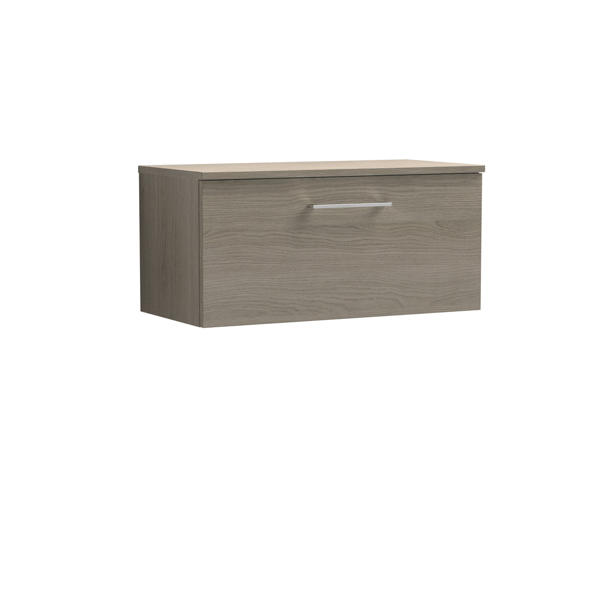 Modern Splash 805mm Solace Oak 1 Drawer Wall Hung Vanity Unit With Co-ordinating Worktop