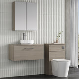 Modern Splash 805mm Solace Oak 1 Drawer Wall Hung Vanity Unit With Co-ordinating Worktop