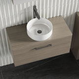 Modern Splash 805mm Solace Oak 1 Drawer Wall Hung Vanity Unit With Co-ordinating Worktop
