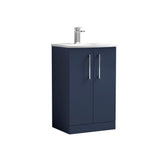 Modern Splash 500mm Midnight Blue 2 Door Floor Standing Vanity Unit With Curved Basin