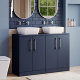 Modern Splash 1200mm Midnight Blue 4 Door Floor Standing  Vanity Unit With Co-ordinating Worktop