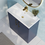 Modern Splash 800mm Midnight Blue 2 Door Floor Standing Vanity Unit With Thin Edge Basin