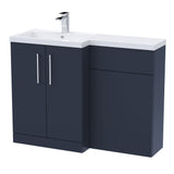 Modern Splash 1100mm Midnight Blue 2 Door Floor Standing Left-Hand Combination Unit With Polymarble Basin