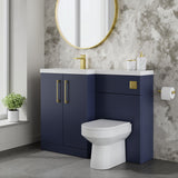 Modern Splash 1100mm Midnight Blue 2 Door Floor Standing Left-Hand Combination Unit With Polymarble Basin