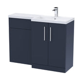 Modern Splash 1100mm Midnight Blue 2 Door Floor Standing Right-Hand Combination Unit With Polymarble Basin