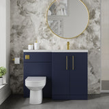 Modern Splash 1100mm Midnight Blue 2 Door Floor Standing Right-Hand Combination Unit With Polymarble Basin