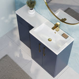 Modern Splash 1100mm Midnight Blue 2 Door Floor Standing Right-Hand Combination Unit With Polymarble Basin