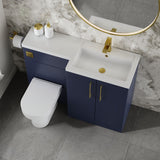 Modern Splash 1100mm Midnight Blue 2 Door Floor Standing Right-Hand Combination Unit With Polymarble Basin