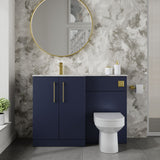 Modern Splash 1100mm Midnight Blue 2 Door Floor Standing Left-Hand Combination Unit With Stone Basin