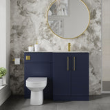 Modern Splash 1100mm Midnight Blue 2 Door Floor Standing Right-Hand Combination Unit With Stone Basin