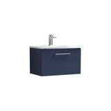 Modern Splash 600mm Midnight Blue 1 Drawer Wall Hung Vanity Unit With Curved Basin