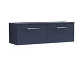 Modern Splash 1200mm Midnight Blue 2 Drawer Wall Hung Vanity Unit With Co-ordinating Worktop