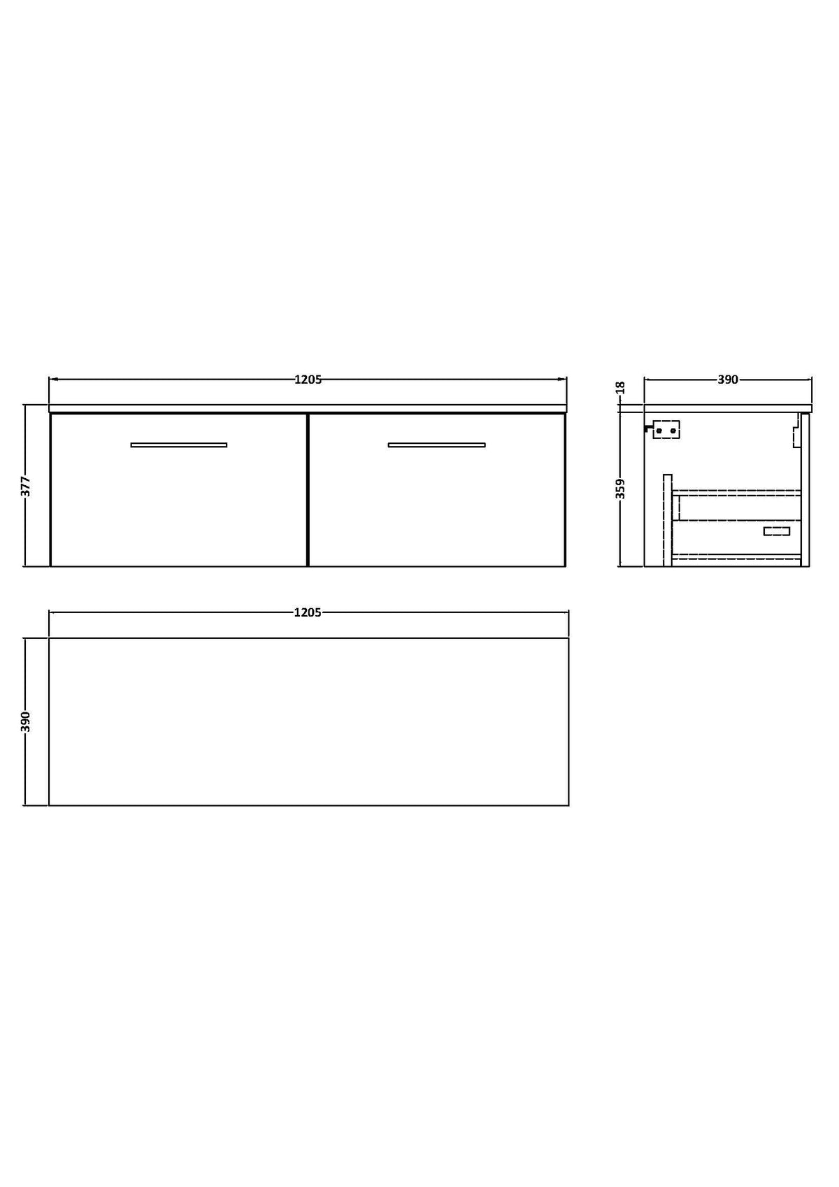 Modern Splash 1200mm Midnight Blue 2 Drawer Wall Hung Vanity Unit With Co-ordinating Worktop