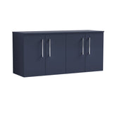 Modern Splash 1200mm Midnight Blue  2 Door Wall Hung Vanity Unit With Co-ordinating Worktop