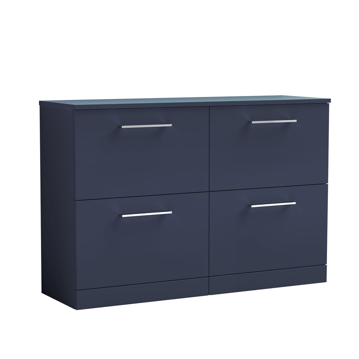 Modern Splash 1200mm Midnight Blue  4 Drawer Floor Standing Vanity Unit With Co-ordinating Worktop