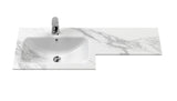 Modern Splash 1100mm Bleached Oak 2 Door Floor Standing Left-Hand Combination Unit With Stone Basin