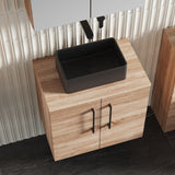 Modern Splash 600mm Bleached Oak  2 Door Wall Hung Vanity Unit With Co-ordinating Worktop