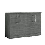 Modern Splash 1200mm Anthracite Woodgrain 4 door Floor Standing Vanity Unit With Co-ordinating Worktop