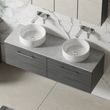 Modern Splash 1200mm Anthracite Woodgrain 2 Drawer Wall Hung Vanity Unit With Bellato Grey Worktop